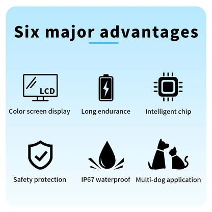Smart Automatic Anti Barking Dog Collar Rechargeable Bark Stopper Stop Barking HD Digital Display IP67 Waterproof Collar For Dogs Pet Products