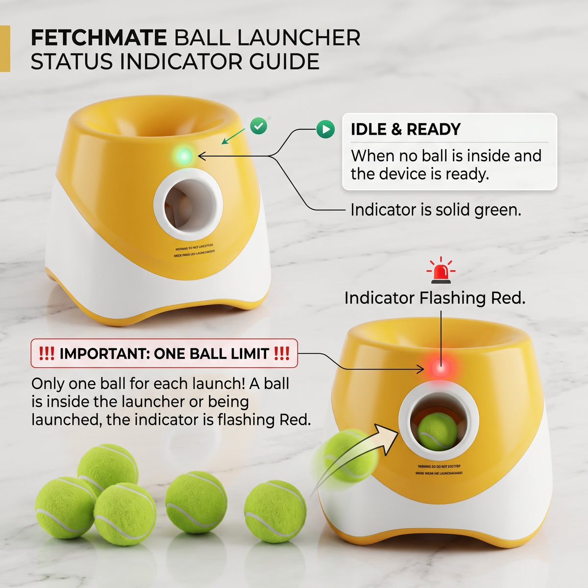 Smart Interactive Automatic Ball Launcher for Dogs | Indoor & Outdoor Tennis Ball Thrower