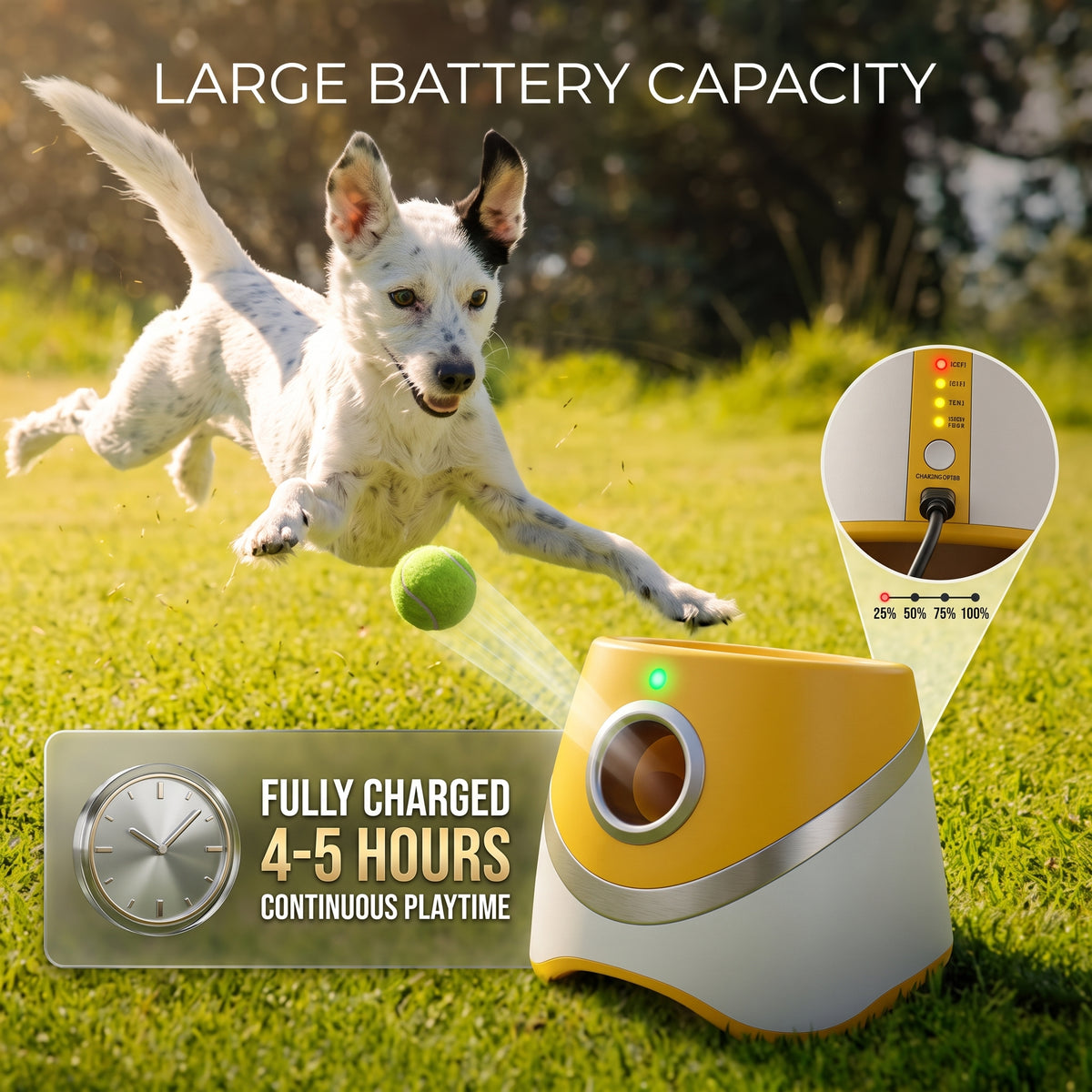 Smart Interactive Automatic Ball Launcher for Dogs | Indoor & Outdoor Tennis Ball Thrower