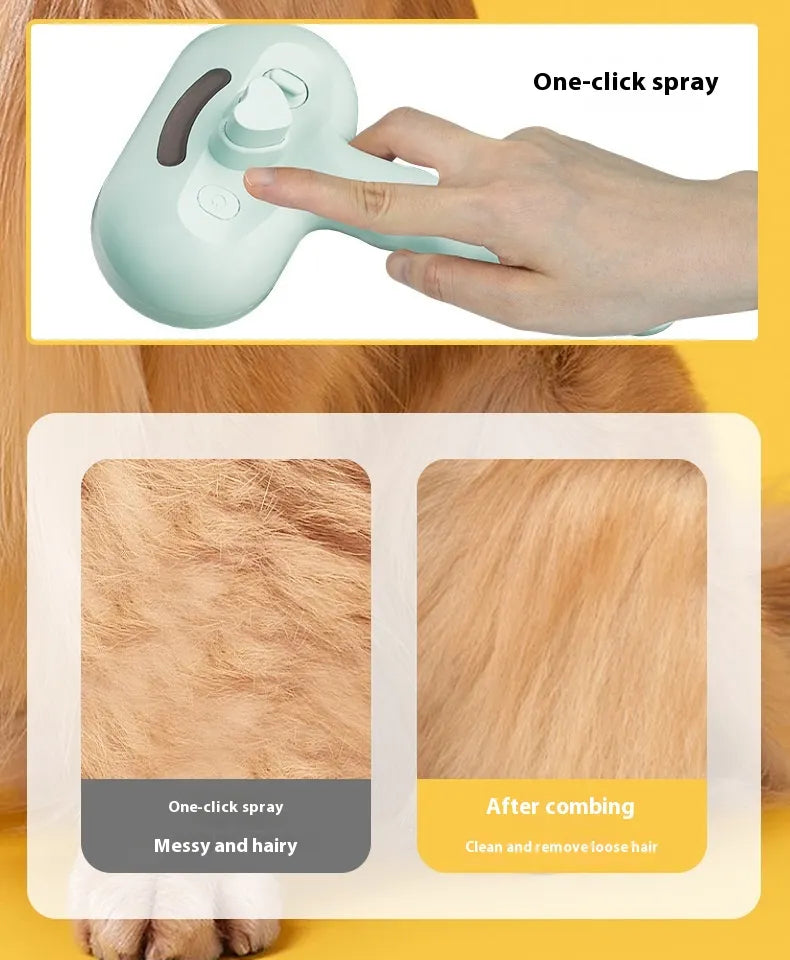 3-in-1 Mist Grooming Comb — Anti-Static Deshedding & Detangler