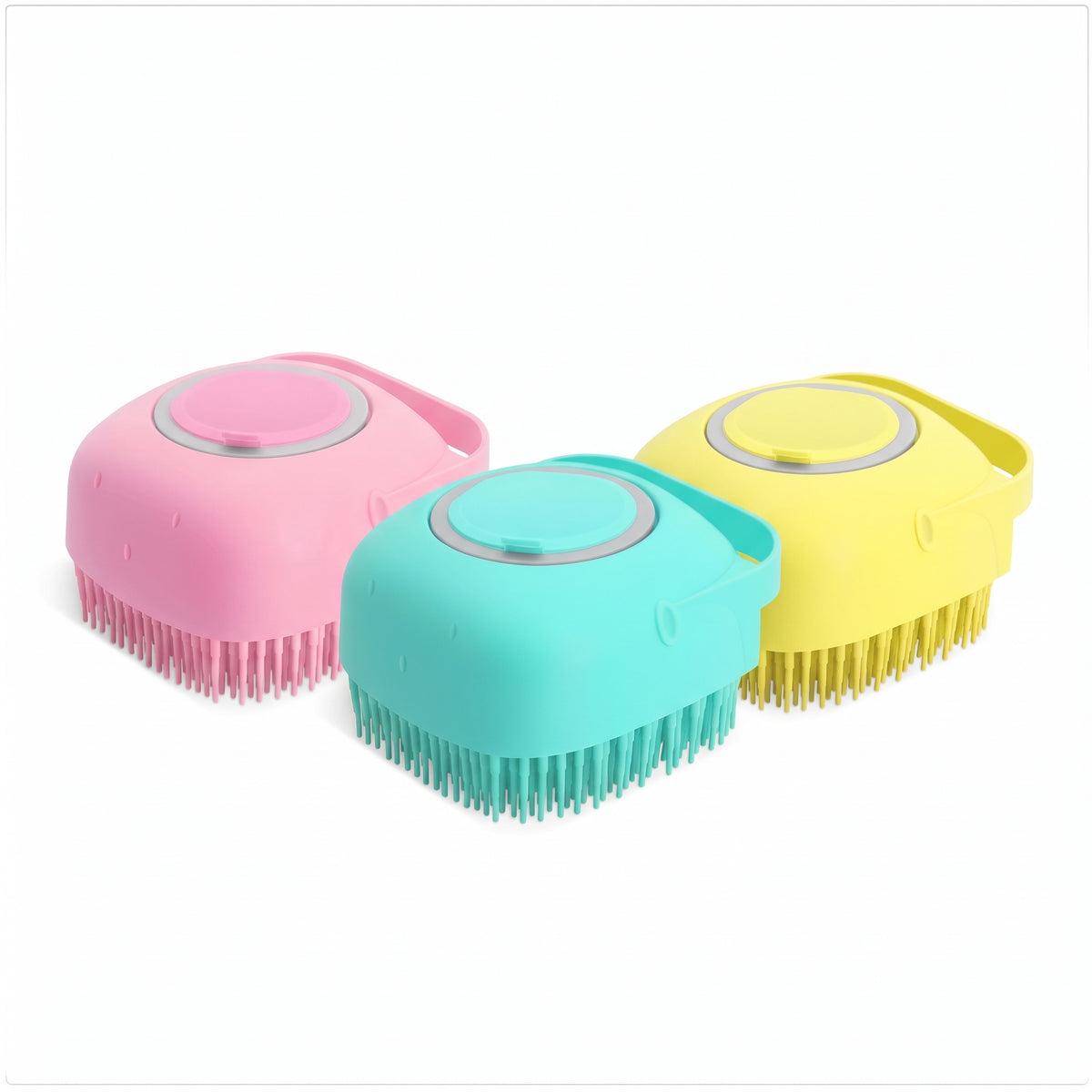 2-in-1 Silicone Pet Bath Brush & Calming Shampoo Massager for Dogs & Cats