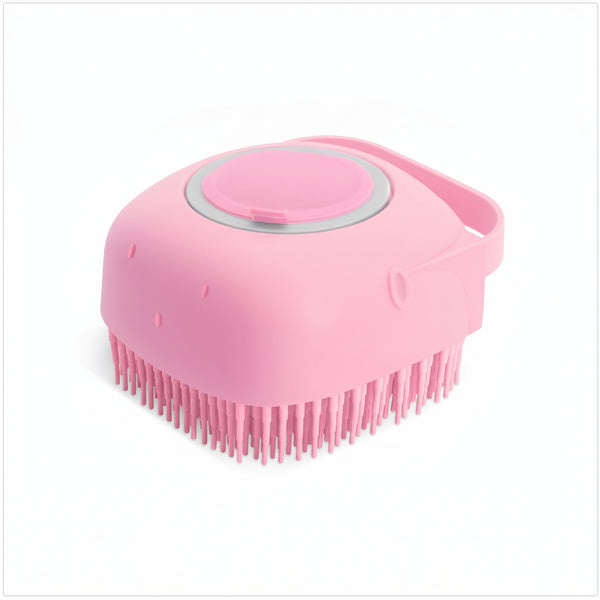 2-in-1 Silicone Pet Bath Brush & Calming Shampoo Massager for Dogs & Cats