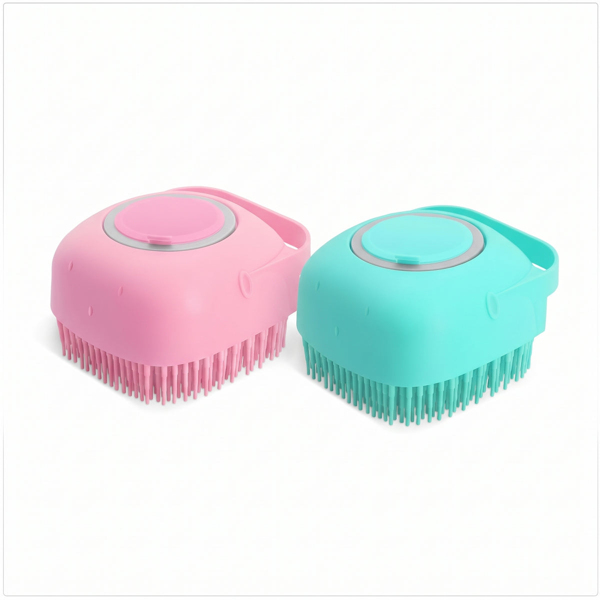 2-in-1 Silicone Pet Bath Brush & Calming Shampoo Massager for Dogs & Cats
