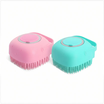 2-in-1 Silicone Pet Bath Brush & Calming Shampoo Massager for Dogs & Cats