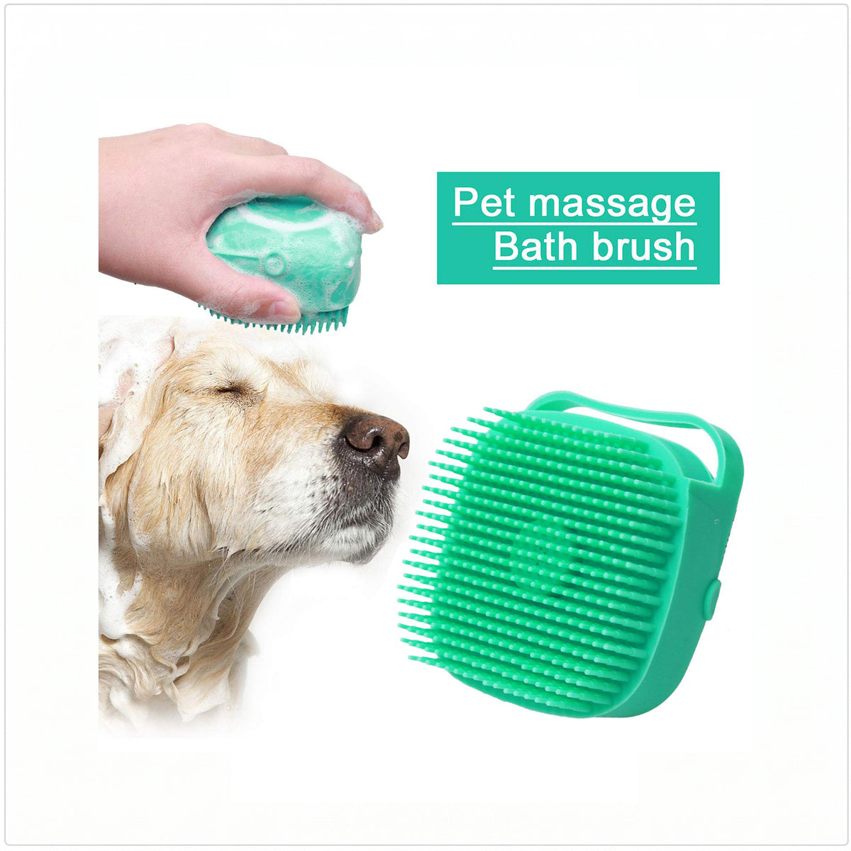 2-in-1 Silicone Pet Bath Brush & Calming Shampoo Massager for Dogs & Cats