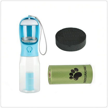 The 3-in-1 Pet Walking Bottle | Filtered Drinker, Treat Pod & Poo Bag Dispenser (600ml)