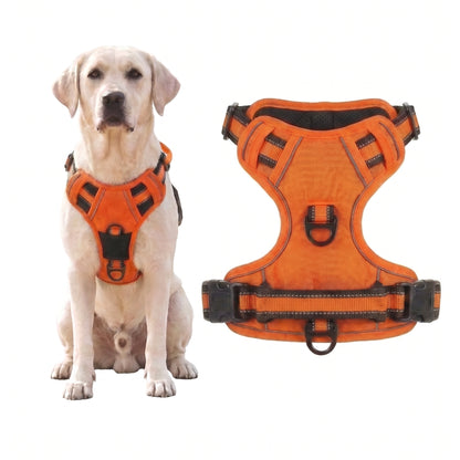 Anti-Pull Breathable Mesh Dog Harness – Reflective Safety Vest for Daily Walks
