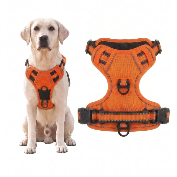 Anti-Pull Breathable Mesh Dog Harness – Reflective Safety Vest for Daily Walks