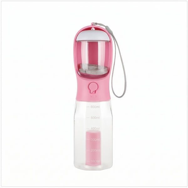 The 3-in-1 Pet Walking Bottle | Filtered Drinker, Treat Pod & Poo Bag Dispenser (600ml)