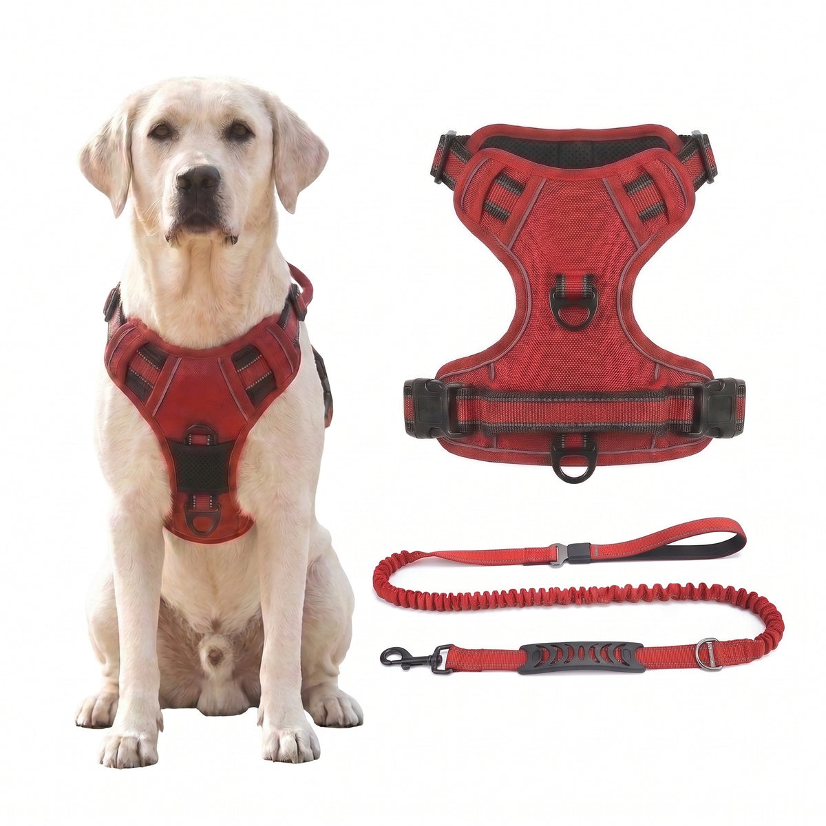 Anti-Pull Breathable Mesh Dog Harness – Reflective Safety Vest for Daily Walks