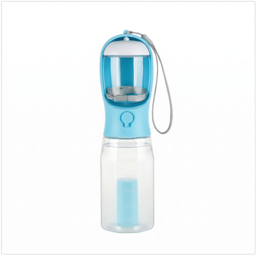 The 3-in-1 Pet Walking Bottle | Filtered Drinker, Treat Pod & Poo Bag Dispenser (600ml)