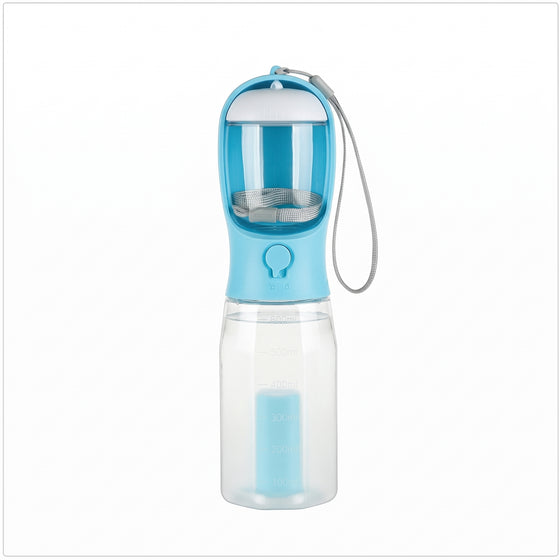 The 3-in-1 Pet Walking Bottle | Filtered Drinker, Treat Pod & Poo Bag Dispenser (600ml)