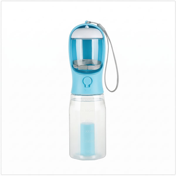 The 3-in-1 Pet Walking Bottle | Filtered Drinker, Treat Pod & Poo Bag Dispenser (600ml)